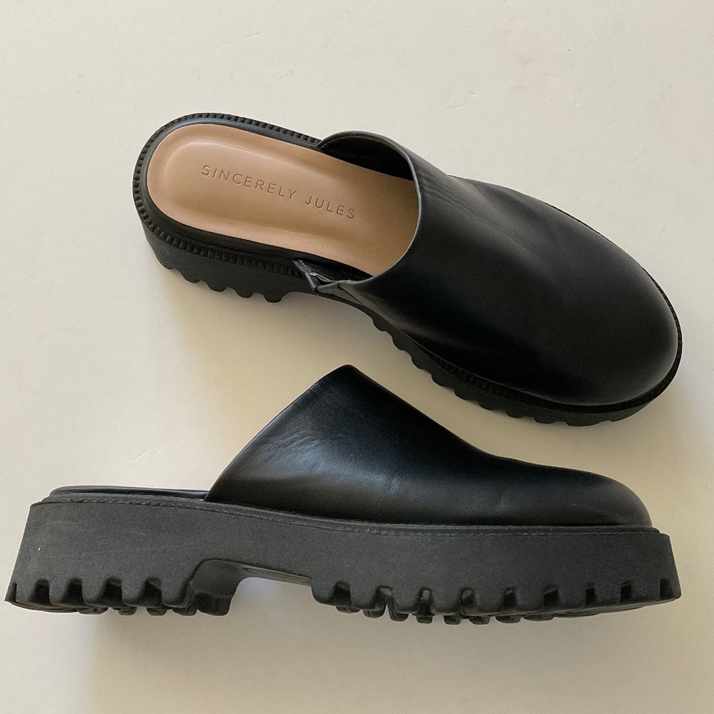 SINCERELY JULES Chunky Platform Clog Black Size 9